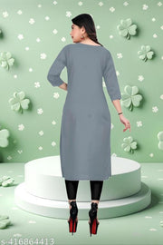 Combo Low Price Ethinic Casual Crepe Fabric Kurti For Women (Combo of 2)