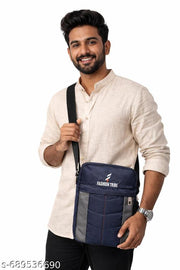 Fashion Tribe Unisex Cross-body sling bag messenger bag shoulder bag crossbody pouch women sling bag (NBLUE&GREY)