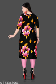Polyster/Crepe fabric-Women Crepe Fabric Printed Straight Kurti, Size -S, M, L, XL, XXL, 2XL, XXXL, 3XL, 4XL, 5XL,6XL,7XL,8XL,9XL,10XL ( New Arrival New Design Fashionable Kurti )