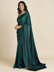 Beautiful Plain Two-Tone Soft Silk Saree with Running Blouse Piece