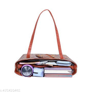 Women's Premium Cotton Printed Vegan Leather Satchel | Medium Top Handle Handbag with Lock Closure, Ladies Purse & Shoulder Strap Tote Bag