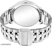 Letest Trendy Luxe Silver  Dial Analog Watch , Sleek Metal Band, and Sub-Dials Watch For Men's & Kids