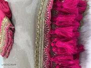 TRENDY TISSUE SAREE WITH EMBROIDERY LACE BRODER AND LATKAN OR ART SILK BLOUSE PIECE SAREE