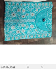 Turquoise Blue Kurti, Blue Embroidered Kurti, Women Straight Kurti, Floral Embroidery, Ethnic Wear, Daily Wear Kurti, Office Wear Kurti, Designer Kurti, 3/4 Sleeve Kurti, Women Fashion