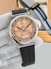 Date Function  Magnet Strap Analog Watch for Men & Boys Silver_26000k