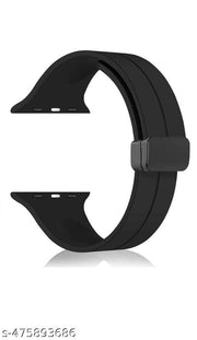 Soft Silicon Magnetic Smart Watch Strap Belt for Ultra Watch 49 mm, Series 8 / 7 45 mm, Series 6 / 5 / 4 44 mm, Series 3 / 2 / 1 42 mm, T800 Ultra, Watch 8 Ultra, i8 Pro Max, W26, T800 Smart Watch Strap Pack of 2(BLACK, MEHRUN)