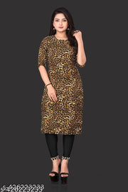 Polyster/Crepe fabric-Women Crepe Fabric Printed Straight Kurti PACK OF 2, Extra plus Size -S,M,L,XL,XXL,2XL,XXXL,3XL,4XL,5XL,6XL,7XL,8XL ( New Arrival New Design Fashionable Kurti )