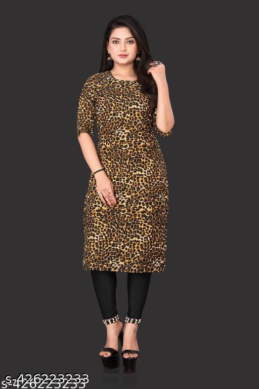 Polyster/Crepe fabric-Women Crepe Fabric Printed Straight Kurti PACK OF 2, Extra plus Size -S,M,L,XL,XXL,2XL,XXXL,3XL,4XL,5XL,6XL,7XL,8XL ( New Arrival New Design Fashionable Kurti )