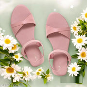 Women Casual Flat Sandal | Women Flat Slipper | Sandal for Women | Casual Flat Sandal for Party | Women Footwear | Chappal For Girls | Slippers | Flat Women | Casual & Comfrot Flat | (Pink)