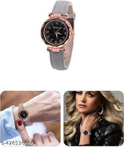 Number Dial Leather Belt Analog Wrist Watch for Women and Girls