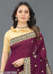 Self Design, Embroidered, Solid/Plain Bollywood Georgette