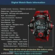 Digital Sports Multi Functional Black Dial Red Army Belt Watch For Mens Boys