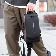 LATIQ MART Crossbody Sling Bag For Men Women, Anti-Theft Fashion Chest Bag with USB Charging Port, Messenger Bags, Waterproof Casual Shoulder Bag