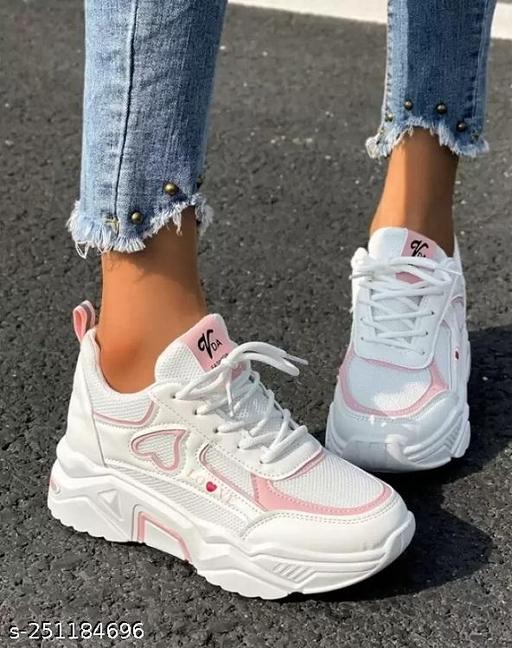 Vosco Women's Stylish Casual Sports Walking Running Sneakers Shoes For Girl And Women Pink Sky Women's Stylish Casual Sports Walking Running Sneakers Shoes For Girl And Women
