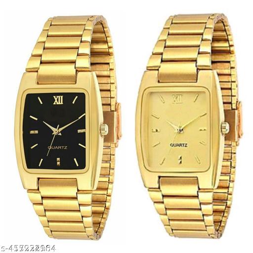 Men golden watches combo of 2 pcs
