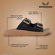 Bersache Extra Soft Classic Casual Chappal with  Regular wear with Ultra Soft & Flexibility Technology Slider for Men's ( Black )