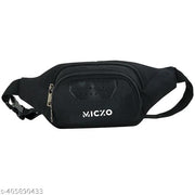 Dein Kleider Waist Pack Travel Handy Hiking Zip Pouch Document  Phone Belt Sport Bag Bum Bag for Men and Women Nylon (Black