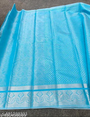 New Arrival Beautiful Silver zari Kanjivaram Brocade Silk Saree