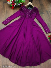 georgette mirror work dress