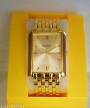 Trendy Big Gold Square Watch For Men's