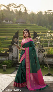 Paithani Cotton Silk Saree With Contrast Pallu And Contrast Blouse With Zari Butta