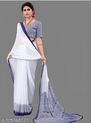 Beautiful Women's Daily Ware Georgette Saree With Running Blouse Women's Elegant Georgette Daily Wear Saree with Running Blouse Stylish Daily Wear Georgette Saree for Women Soft Georgette Saree with Matching Running Blouse Piece