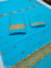AC Cotton Mekhela Chador Assamese Saree Mekhala Sador (This item is NOT a Saree. It's an Assamese Traditional Wear)