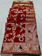 Nylon zari woven Jacquard Banarasi dyeable saree