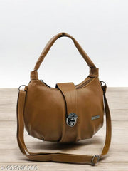 Women's Vegan Leather Style Handbags Shoulder Hobo Bag Women's Purse (LIGHT BROWN)