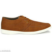 LE GREEM Men's Tan Canvas Lace Up Stylish & Smart fit Running Walking Casual Sneakers