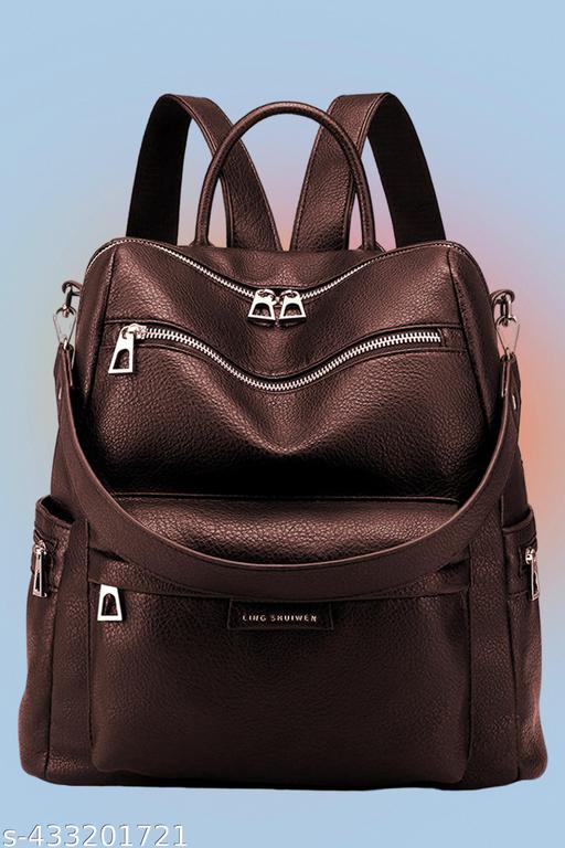 MomsyStore Girls Leather Backpacks for College And Office