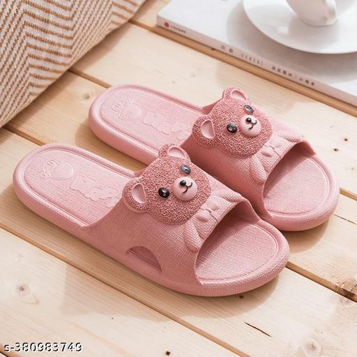 Women's Home Flip-Flops & Slippers Summer Indoor Bath Couple Bathroom Non-slip Unisex Sandals and Slippers Cute Teddy Flip Flops || Daily wear || Casual Wear ||