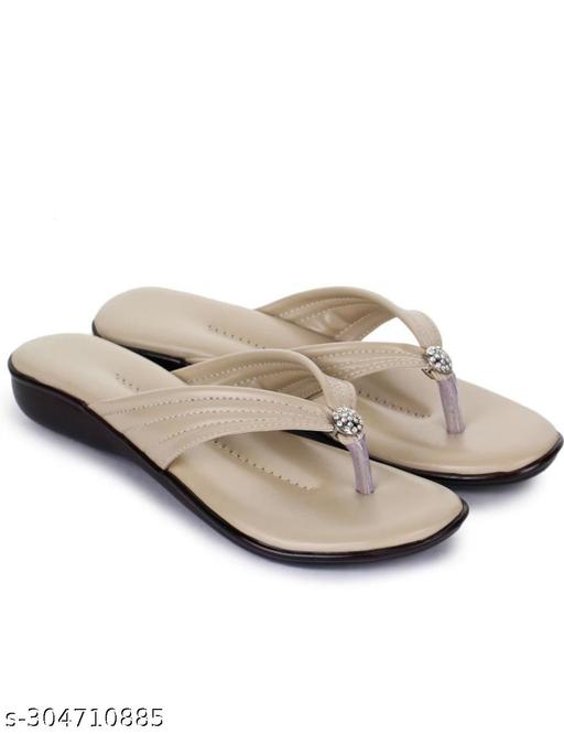 Unique Sandals Cream Slipper for Women , Women's Fashion Sandal Faux Leather, Comfortable & Stylish Wedges Ideal for Casual & Formal Occasions, Comfortable Lycra Slippers For Women, Flats for Women Stylish Latest Girls Unique
