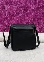 Attractive trendy women Black PU sling bags/Full hand work bag/sling bag for women/party wear bag for women/long bag for women/wedding bag for women/Small sling bags/Premium PU leather sling bags for women