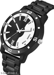 BEST QUALITY BEST PRICE Analogue Black Dial Tranding Pu Belt Watches For Men Boys