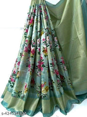 Pack of 2 Art silk Printed saree Wuth Blouse Piece