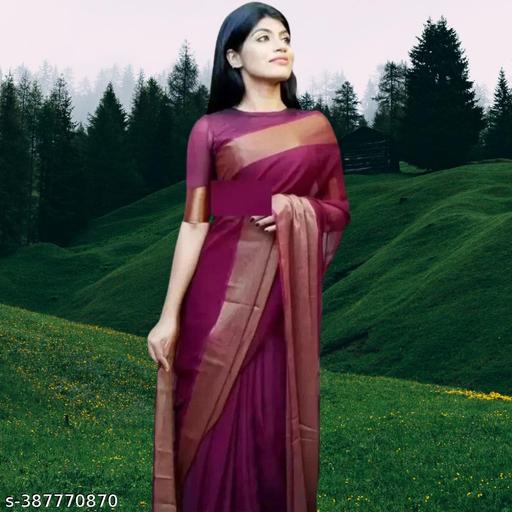 Trendy Chiffon Saree For Women & Girl With Blouse