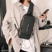Anti Theft Sling Bag Multi Compartment Travel Water-Resistant Bag Shoulder Chest Bag with USB Coded Lock Outdoor Sports Phone Waist Bag Sling Bag for Men Women