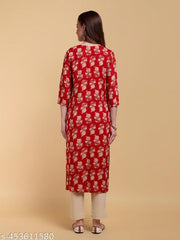 GREYSHADE Women Floral Print Pure Cotton Straight Kurta  (Multicolor)