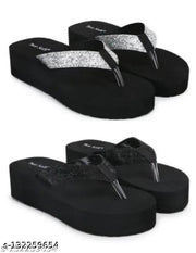 TWO  SOFT Comfortable & Stylish Extra Soft Slippers/ Flip Flop for Women & Girls Combo of 2