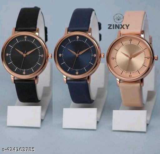 Best Quality Festive Season Flower Designer Round Dial Attractive Leather Belt women watches combo pack of 3 combo wathces for women stylish girl watches combo pack of 3 analog watches wrist watches combo watches