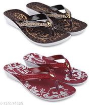 Ango Soft Footbed Sandals for Women Lightweight & Comfortable Daily Wear Fashion Sandals Pack of 2