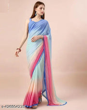 Trendy attractive latest design multi colour saree