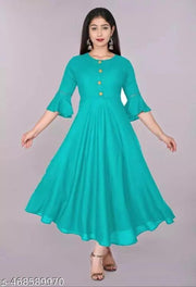 Trendy VG Ethnic Women's Solid Flared Kurtis