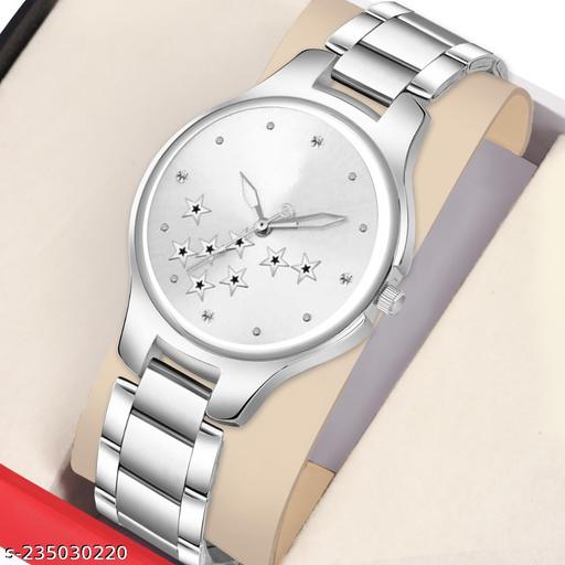 BOLUN Bolun Silver Star Dial Metal Silver Belt Girls watch