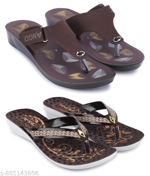 Multicolor Combo of Women's Slippers and Flipflop - Pack of 2