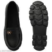 COYO WALK women buckle moccasins synthetic matte loafers | Stylish Slip-on Loafers for Women | Durable & Flexible Moccasins with Gold Embellishment | Ideal for Everyday Wear & Partywear | Fashionable Footwear for Women & Girls