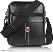 Men sling bag | Crossbody bag for men | Men’s PU Leather Sling Bag | Stylish Crossbody Shoulder Bag for Office & Daily Use | Stylish Men Sling Bag in PU Leather | Compact Crossbody Bag for Travel & Work Black