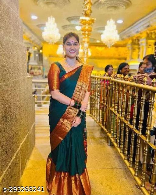Sanskar Traditional Paithani Cotton Silk Sarees With Contrast Blouse Piece