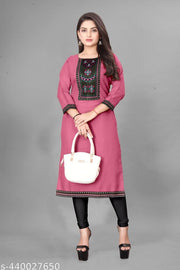 Desigener Kurti New Collection Cotton Blend Stylish New Trendy Embroidered Pattern Casual Kurta for Girls & Women